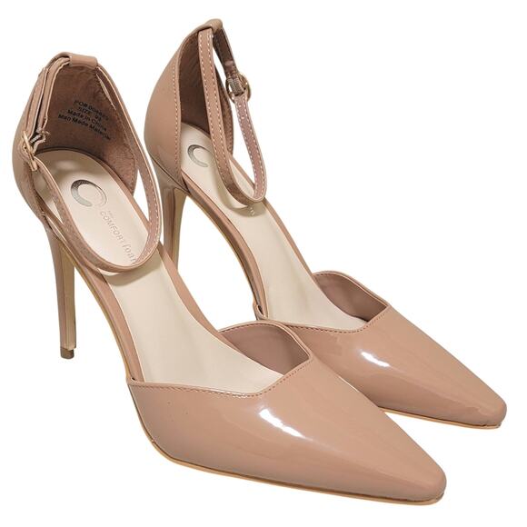 Journee Collection Miriem Pointed Toe Ankle Strap Heels Size US 9.5M Mocha Brown - Picture 2 of 4